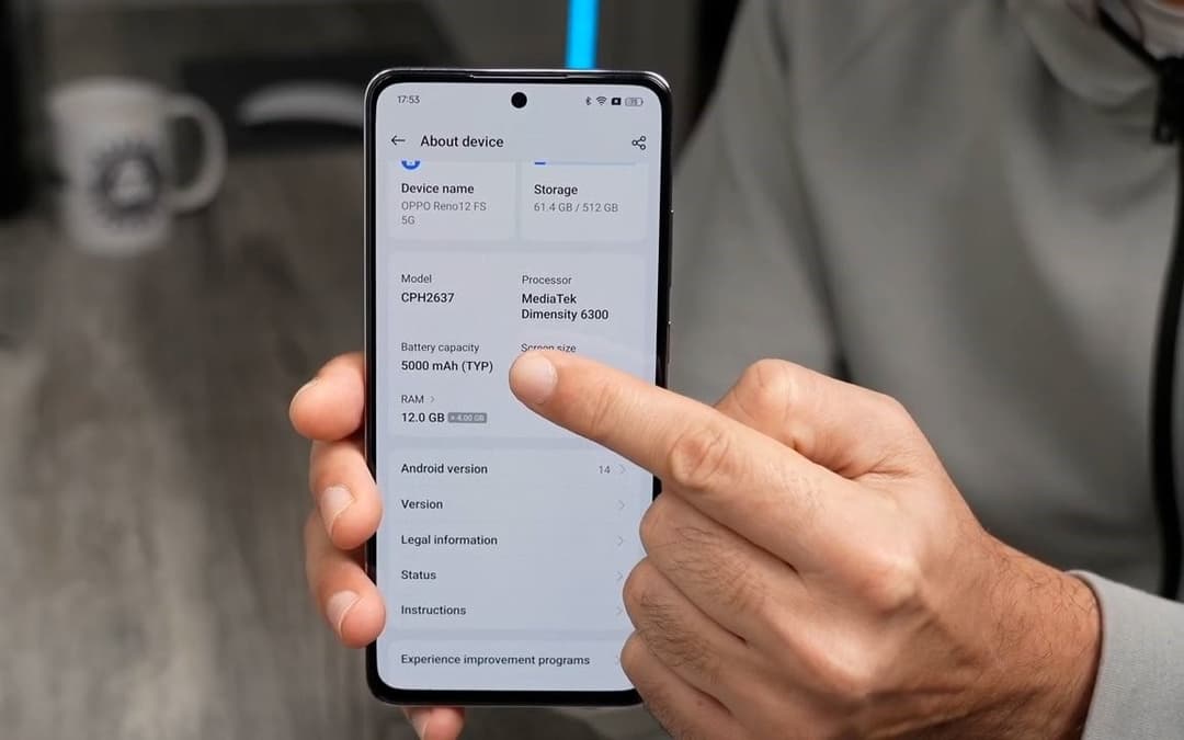 Oppo Reno12 F بطارية